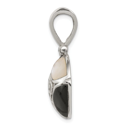 Sterling Silver Black Onyx & Mother Of Pearl Pendant