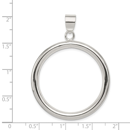Sterling Silver Rhodium-plated Circle Pendant