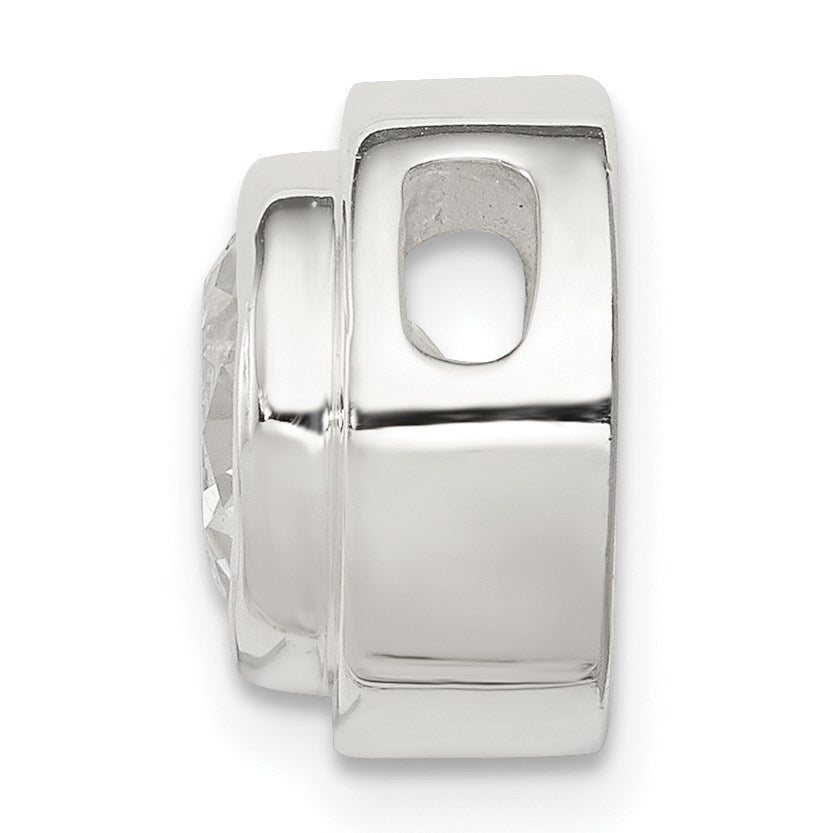 Sterling Silver 8mm CZ Round Slide