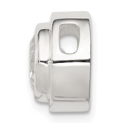 Sterling Silver 8mm CZ Round Slide