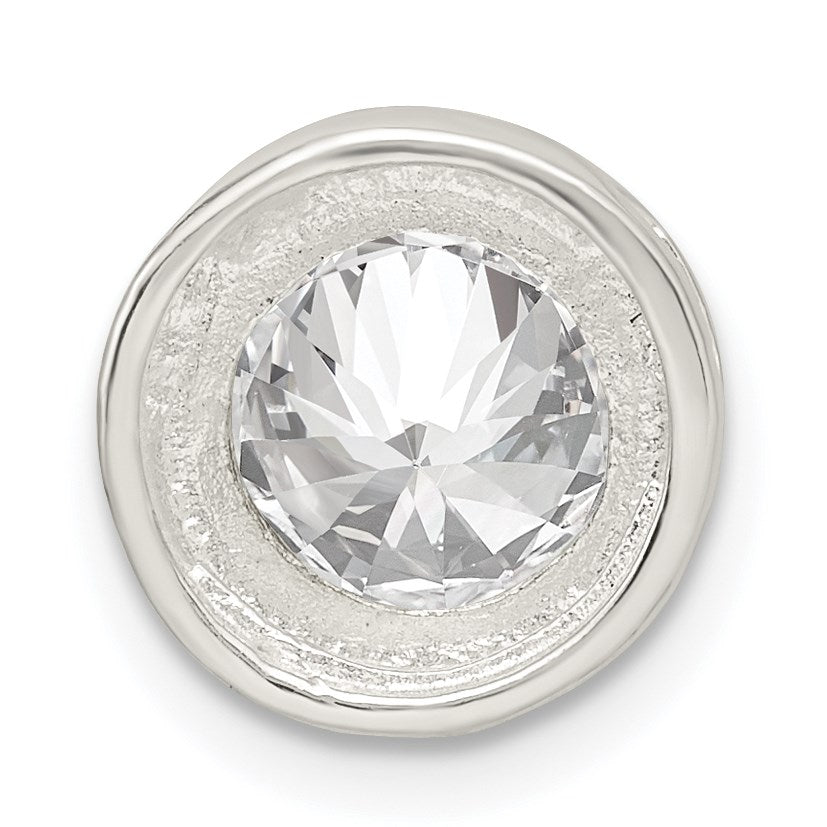 Sterling Silver 8mm CZ Round Slide