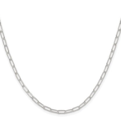 Sterling Silver Rhodium-plated Polished 2.9mm Paperclip Chain