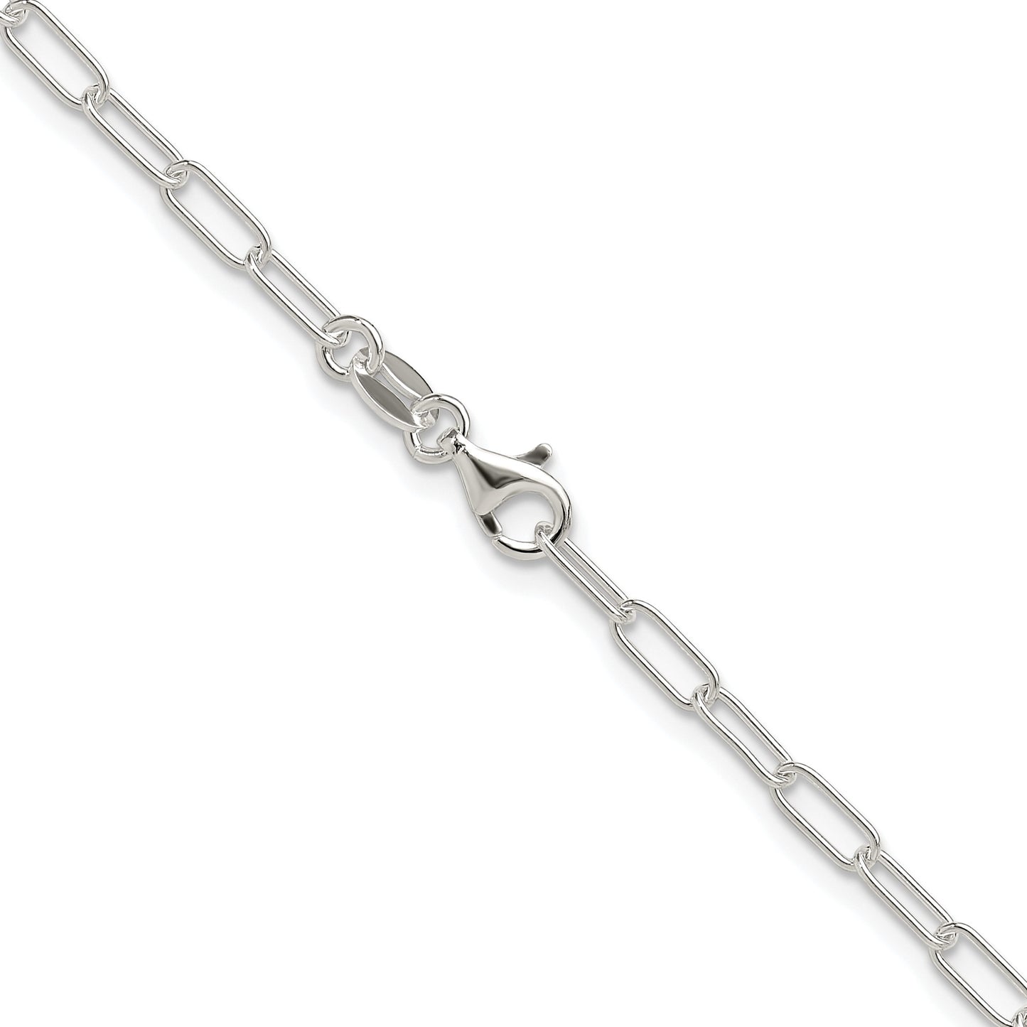 Sterling Silver Rhodium-plated Polished 2.9mm Paperclip Chain