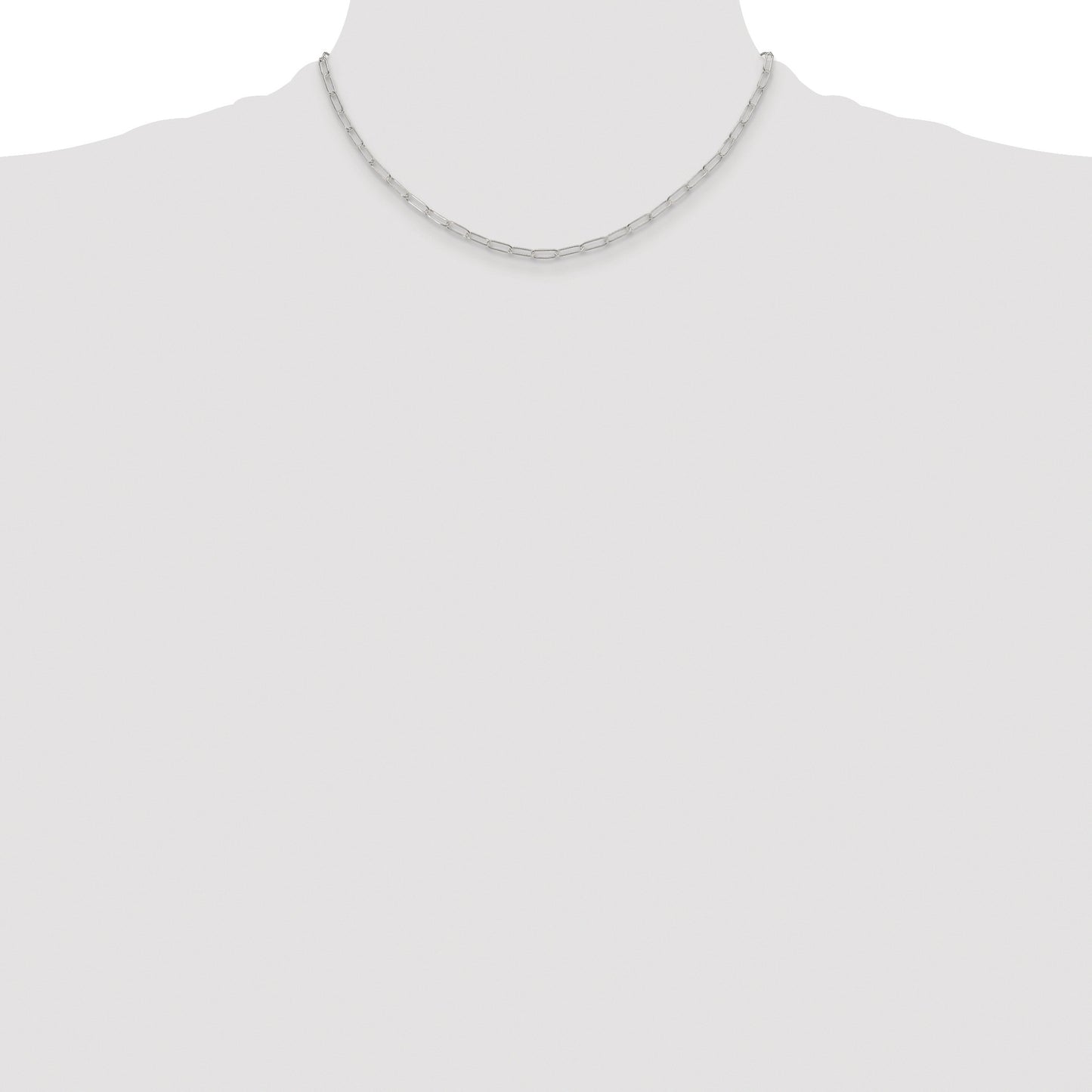 Sterling Silver Rhodium-plated Polished 2.9mm Paperclip Chain