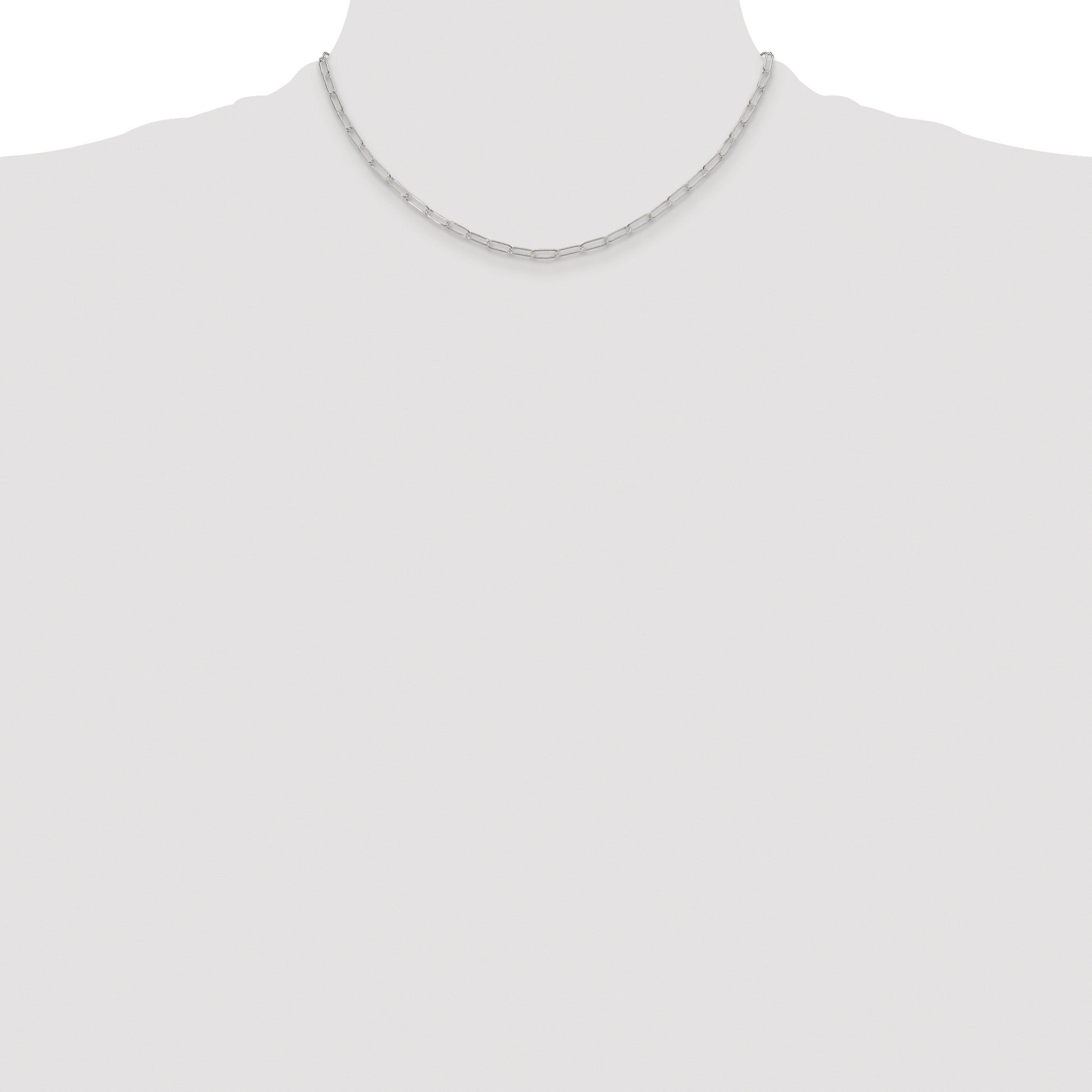 Sterling Silver Rhodium-plated Polished 2.9mm Paperclip Chain