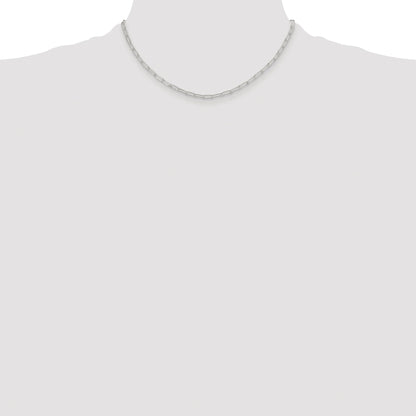 Sterling Silver Rhodium-plated Polished 2.9mm Paperclip Chain