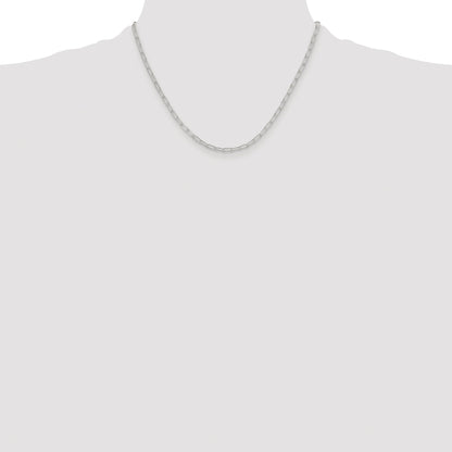 Sterling Silver Rhodium-plated Polished 2.9mm Paperclip Chain
