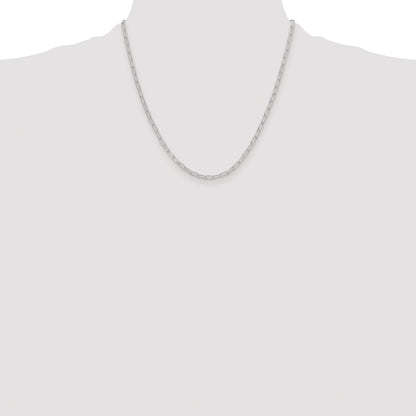 Sterling Silver Rhodium-plated Polished 2.9mm Paperclip Chain