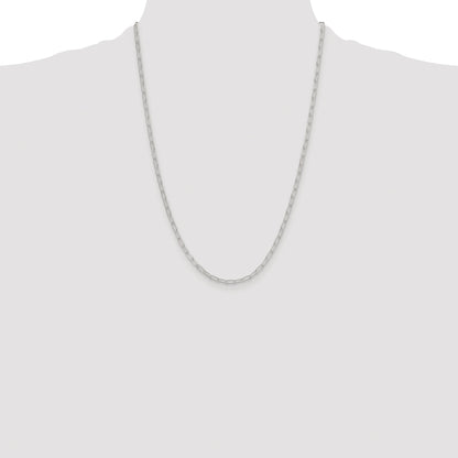 Sterling Silver Rhodium-plated Polished 2.9mm Paperclip Chain