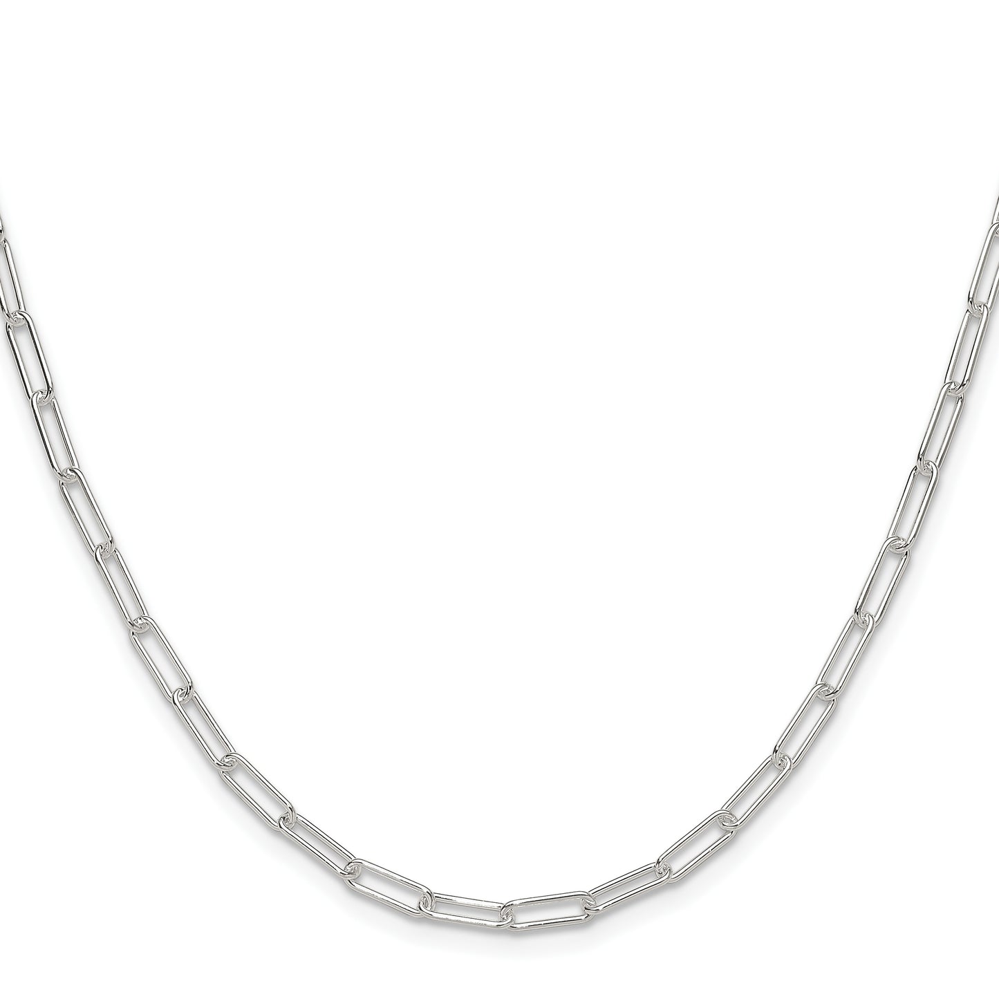 Sterling Silver Polished 3.15mm Paperclip Chain