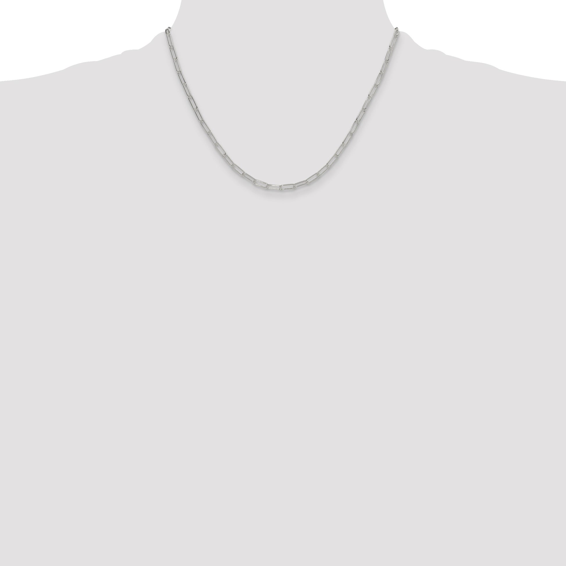 Sterling Silver Polished 3.15mm Paperclip Chain