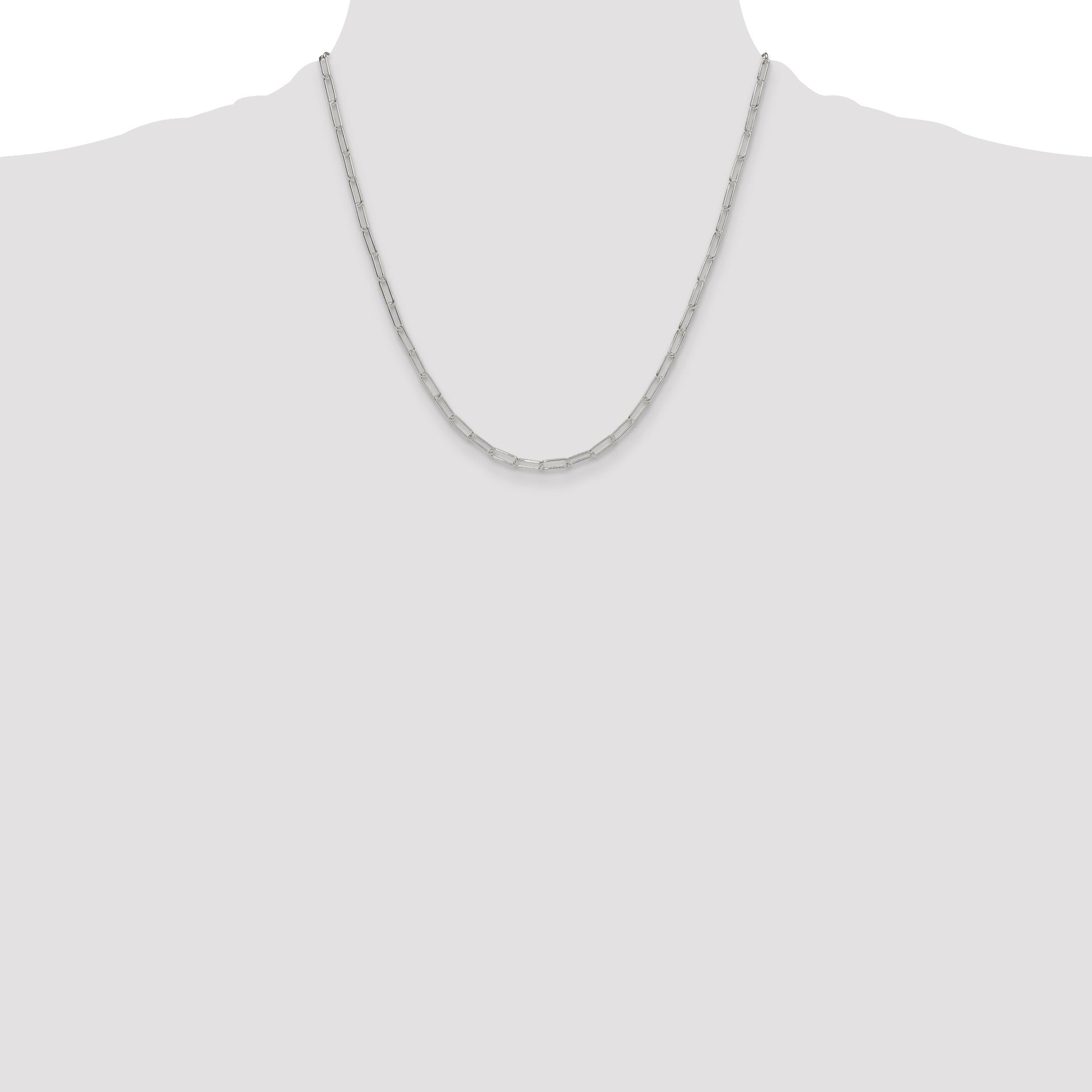 Sterling Silver Polished 3.15mm Paperclip Chain
