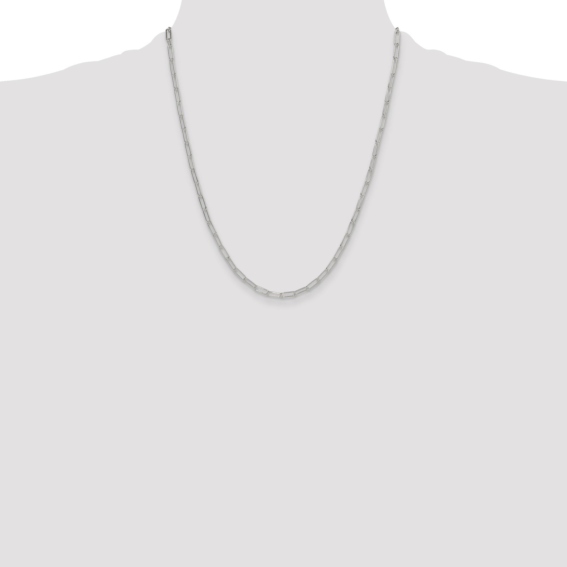 Sterling Silver Polished 3.15mm Paperclip Chain