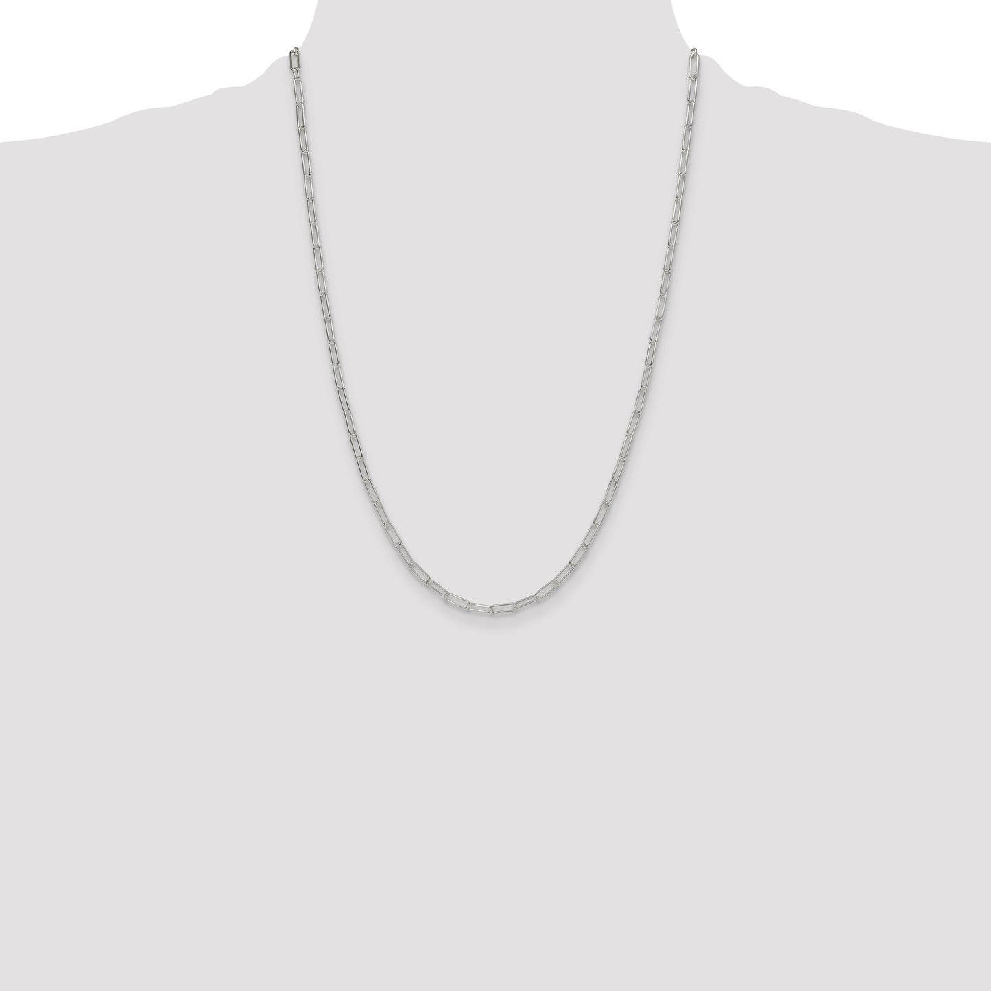 Sterling Silver Polished 3.15mm Paperclip Chain
