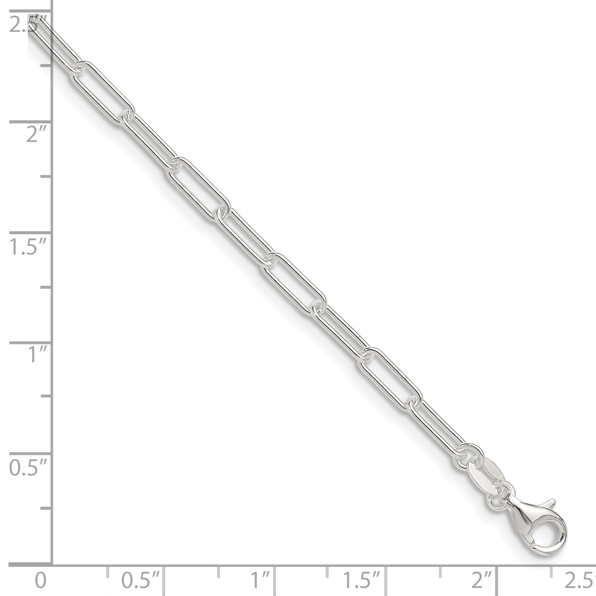 Sterling Silver Polished 3.15mm Paperclip Chain