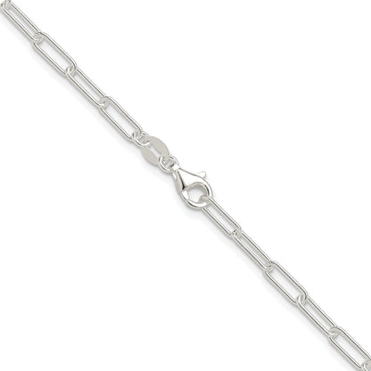 Sterling Silver Rhodium-plated Polished 3.15mm Paperclip Chain