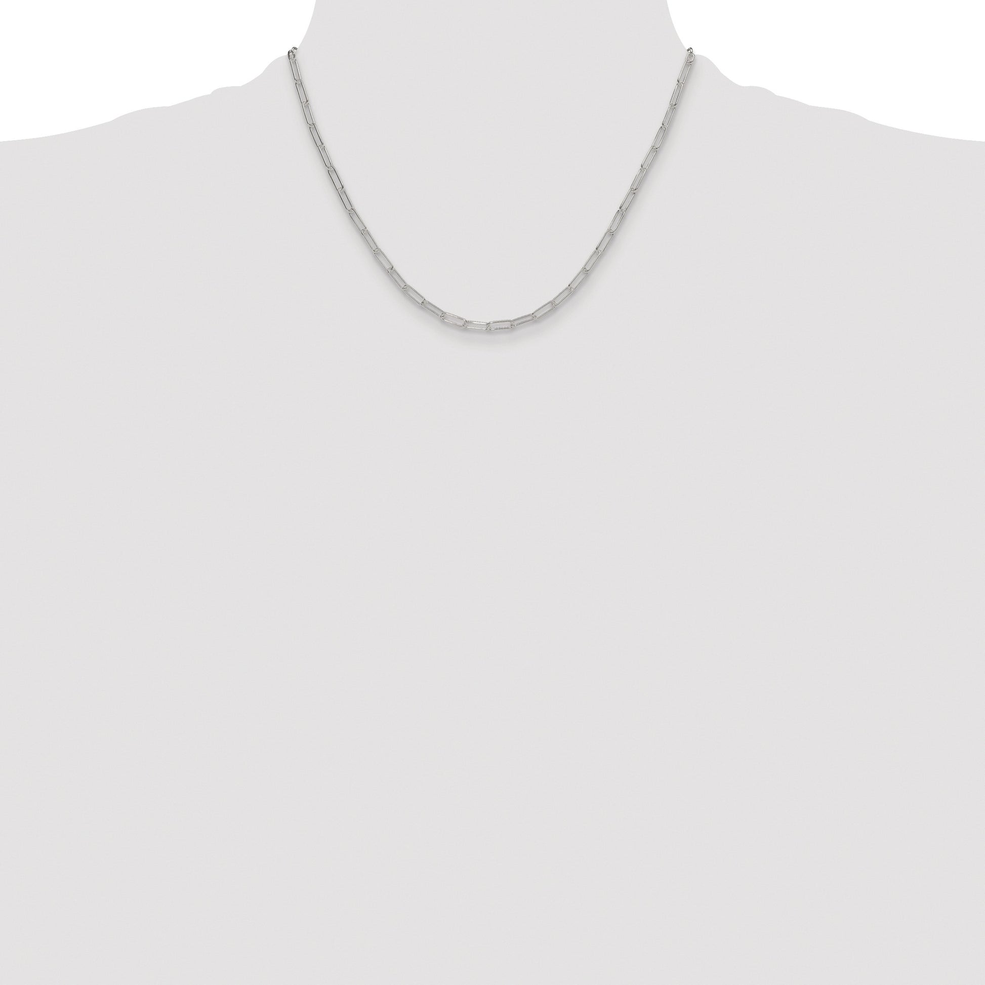 Sterling Silver Rhodium-plated Polished 3.15mm Paperclip Chain