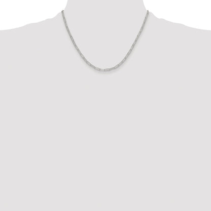 Sterling Silver Rhodium-plated Polished 3.15mm Paperclip Chain