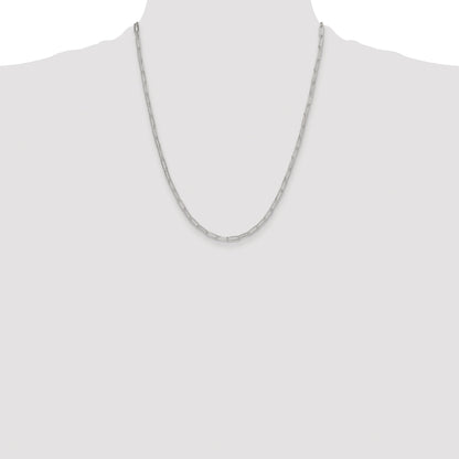 Sterling Silver Rhodium-plated Polished 3.15mm Paperclip Chain