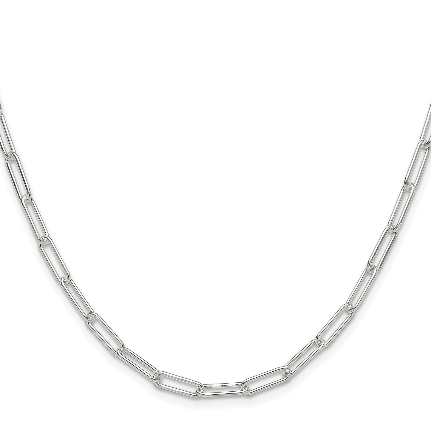 Sterling Silver Polished 3.5mm Paperclip Chain