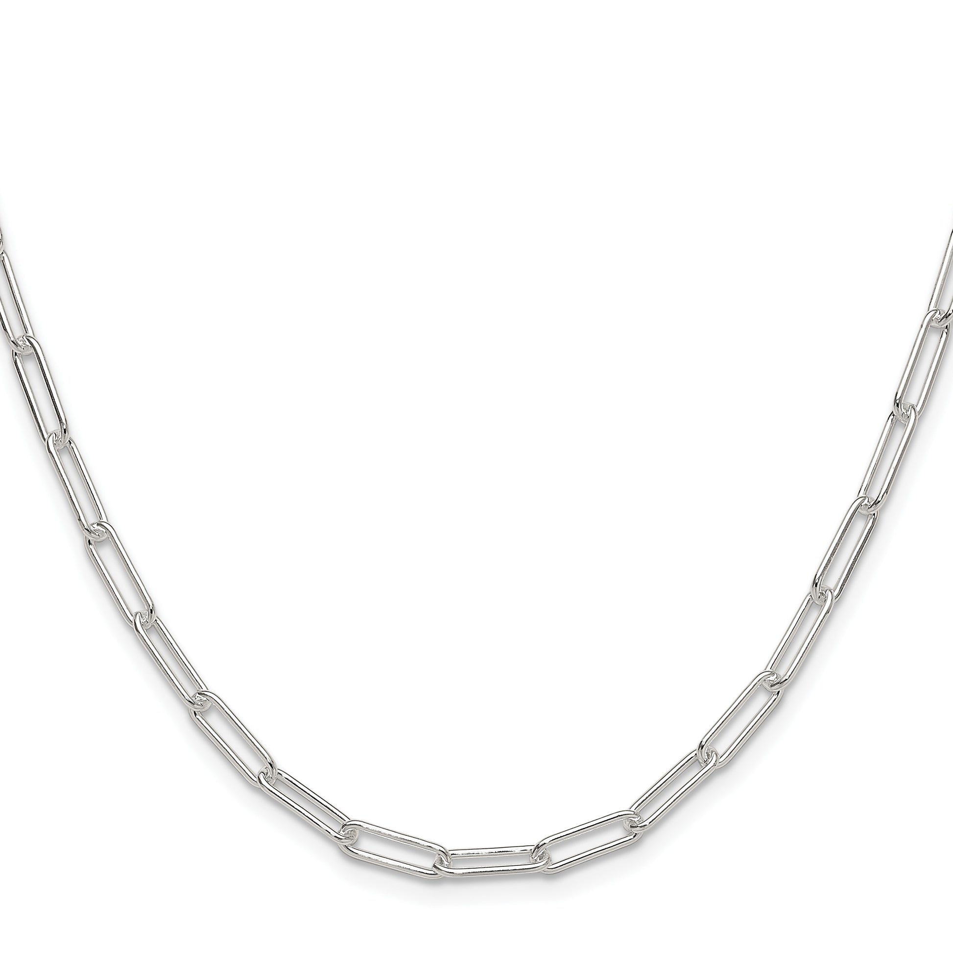 Sterling Silver Polished 3.5mm Paperclip Chain