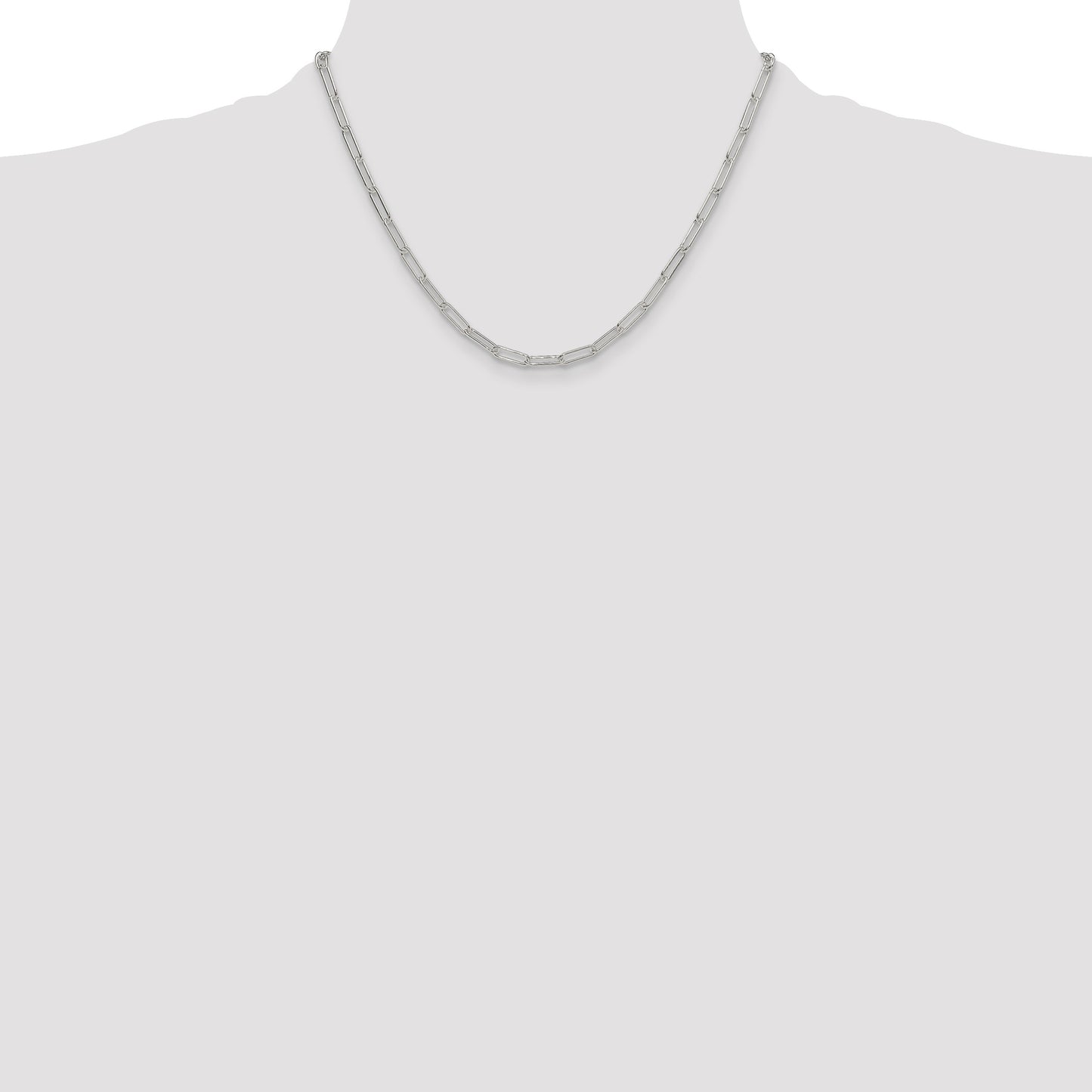 Sterling Silver Polished 3.5mm Paperclip Chain