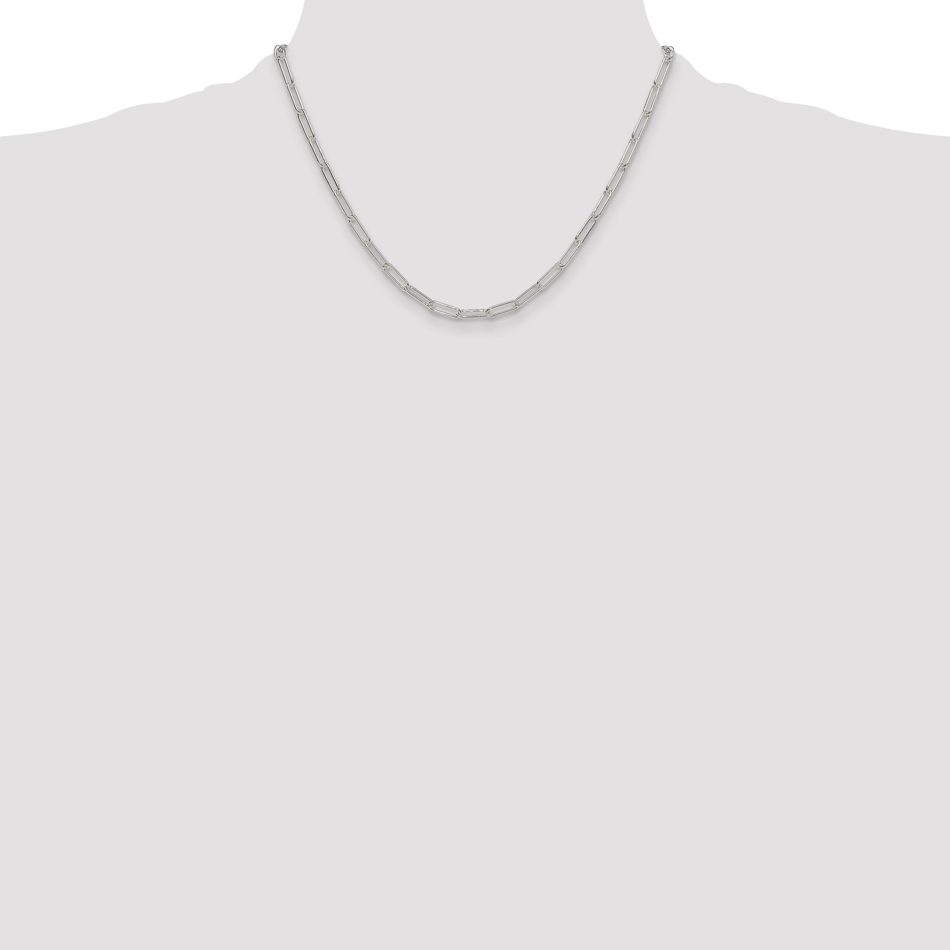 Sterling Silver Polished 3.5mm Paperclip Chain