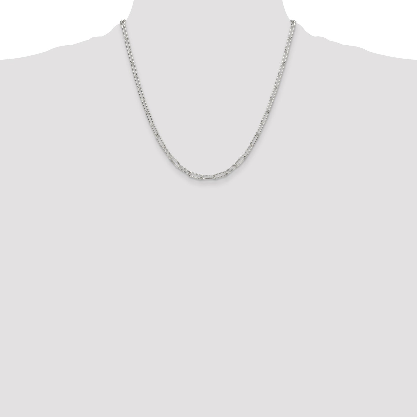 Sterling Silver Polished 3.5mm Paperclip Chain