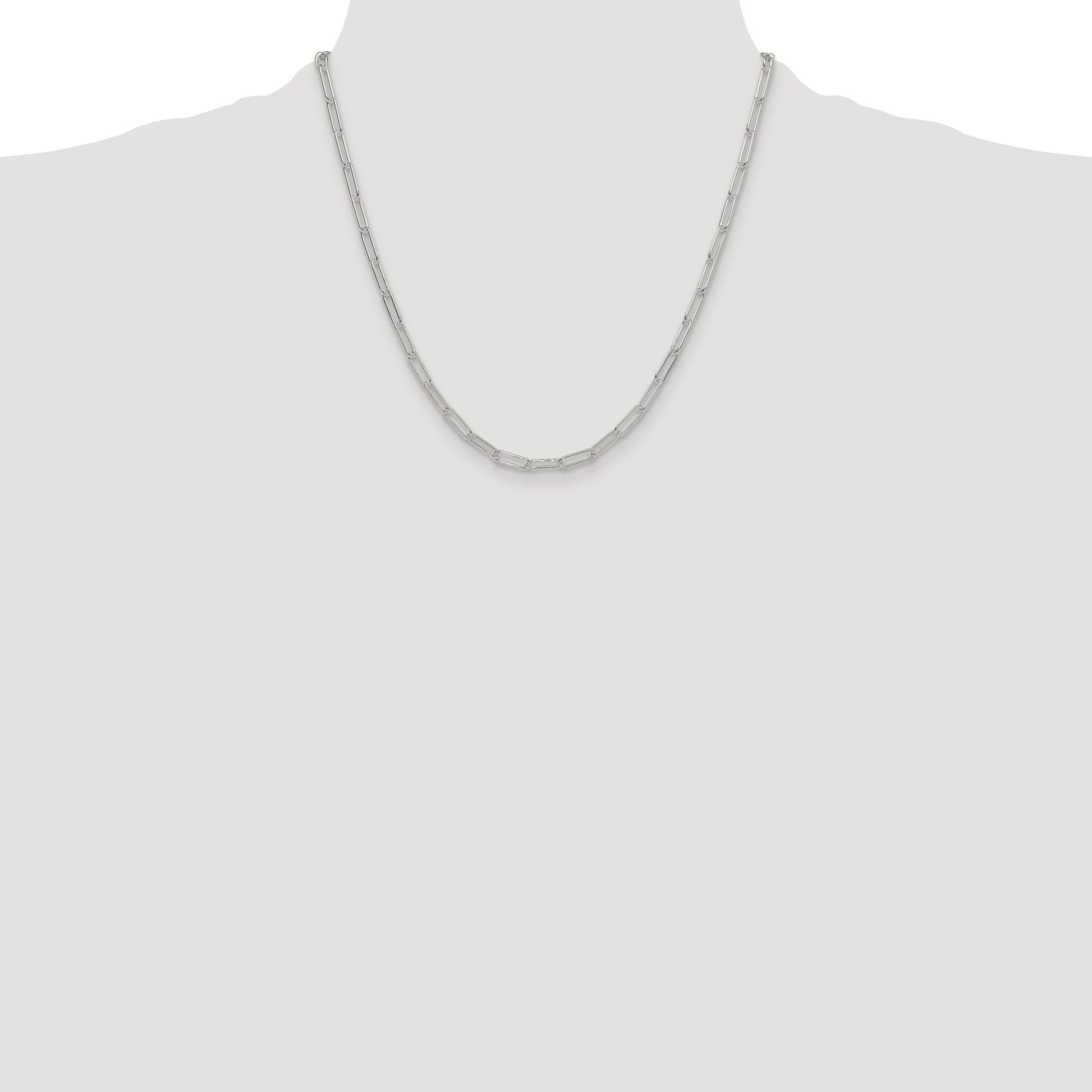 Sterling Silver Polished 3.5mm Paperclip Chain