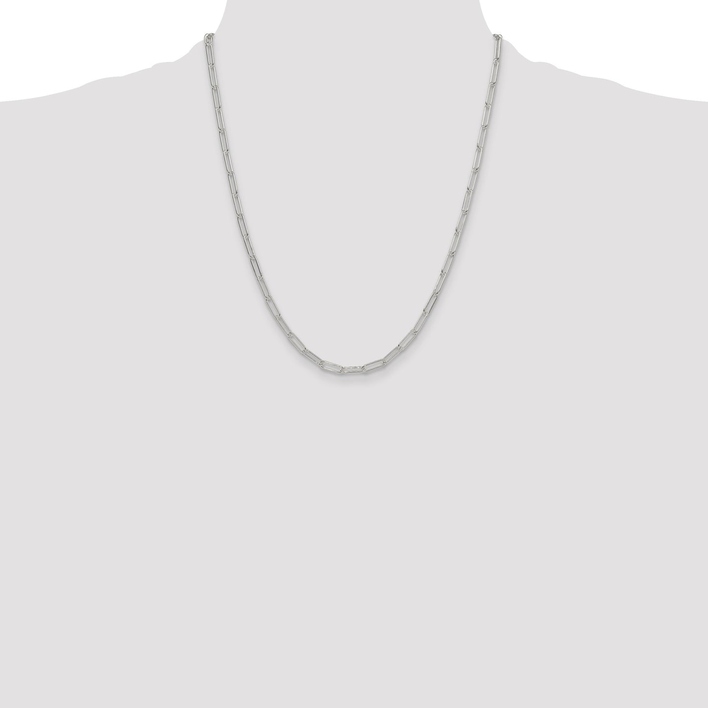 Sterling Silver Polished 3.5mm Paperclip Chain