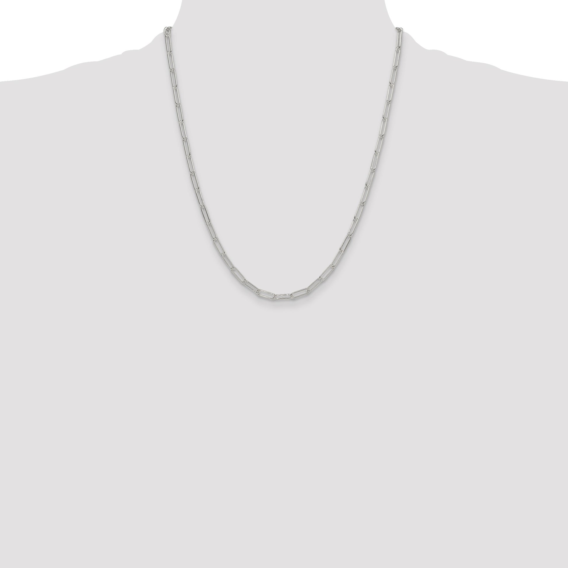 Sterling Silver Polished 3.5mm Paperclip Chain