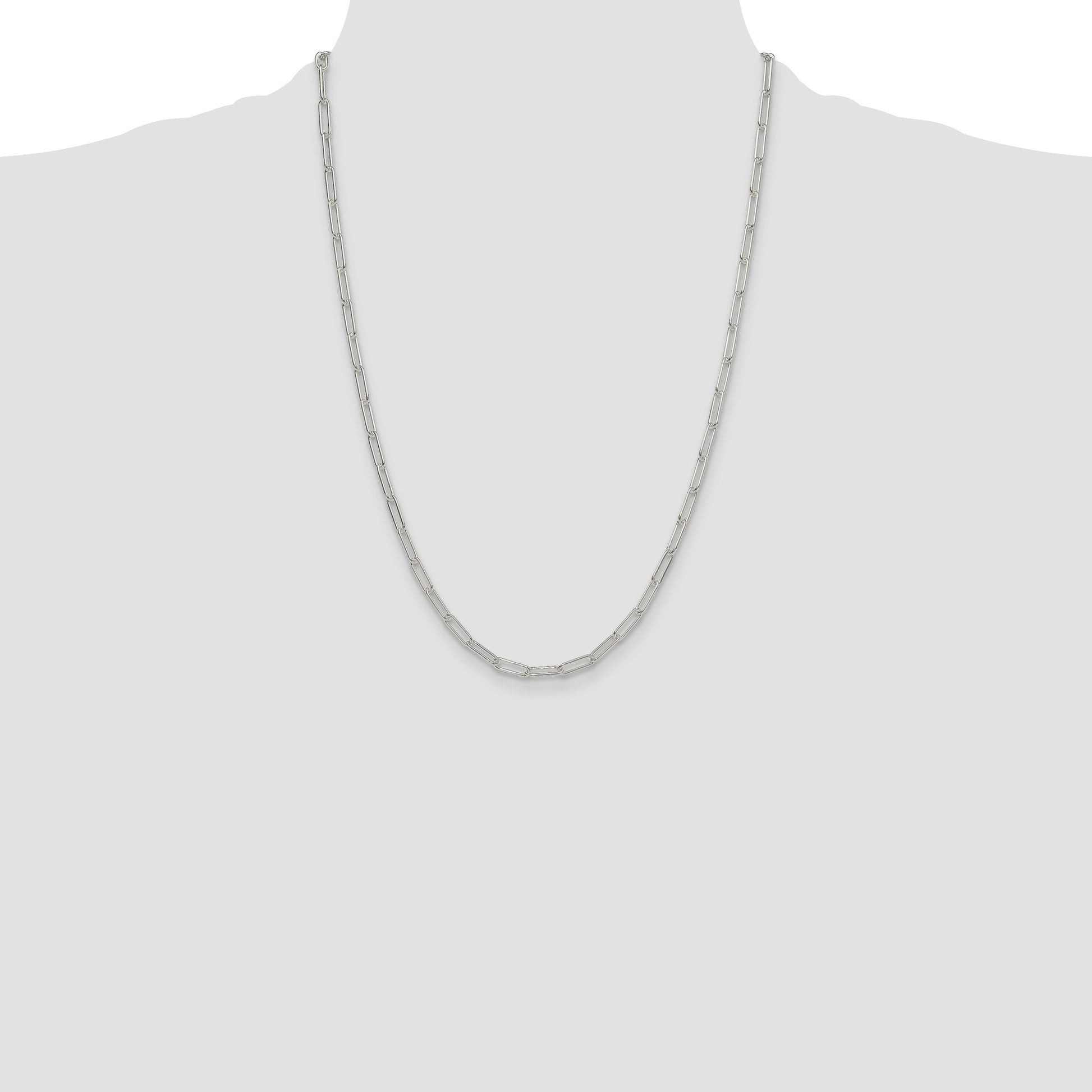 Sterling Silver Polished 3.5mm Paperclip Chain