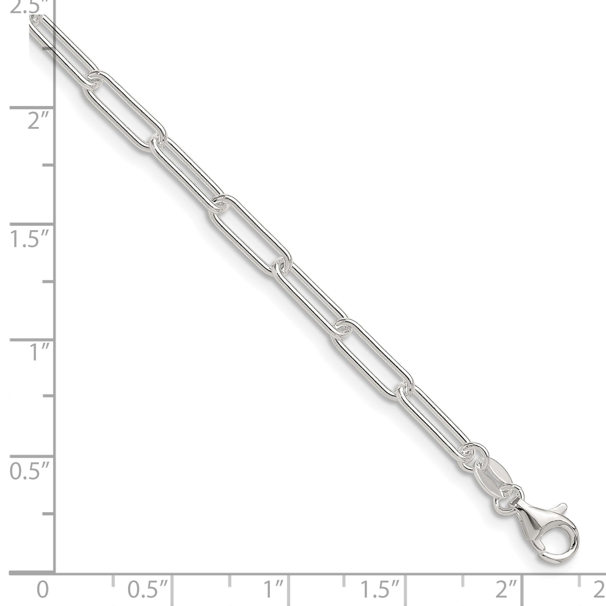 Sterling Silver Polished 3.5mm Paperclip Chain