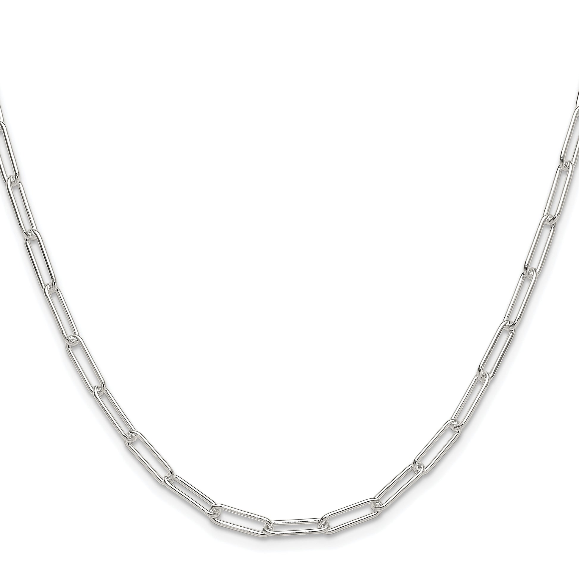 Sterling Silver Rhodium-plated Polished 3.5mm Paperclip Chain