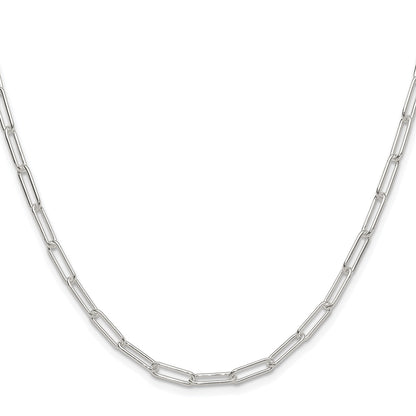 Sterling Silver Rhodium-plated Polished 3.5mm Paperclip Chain
