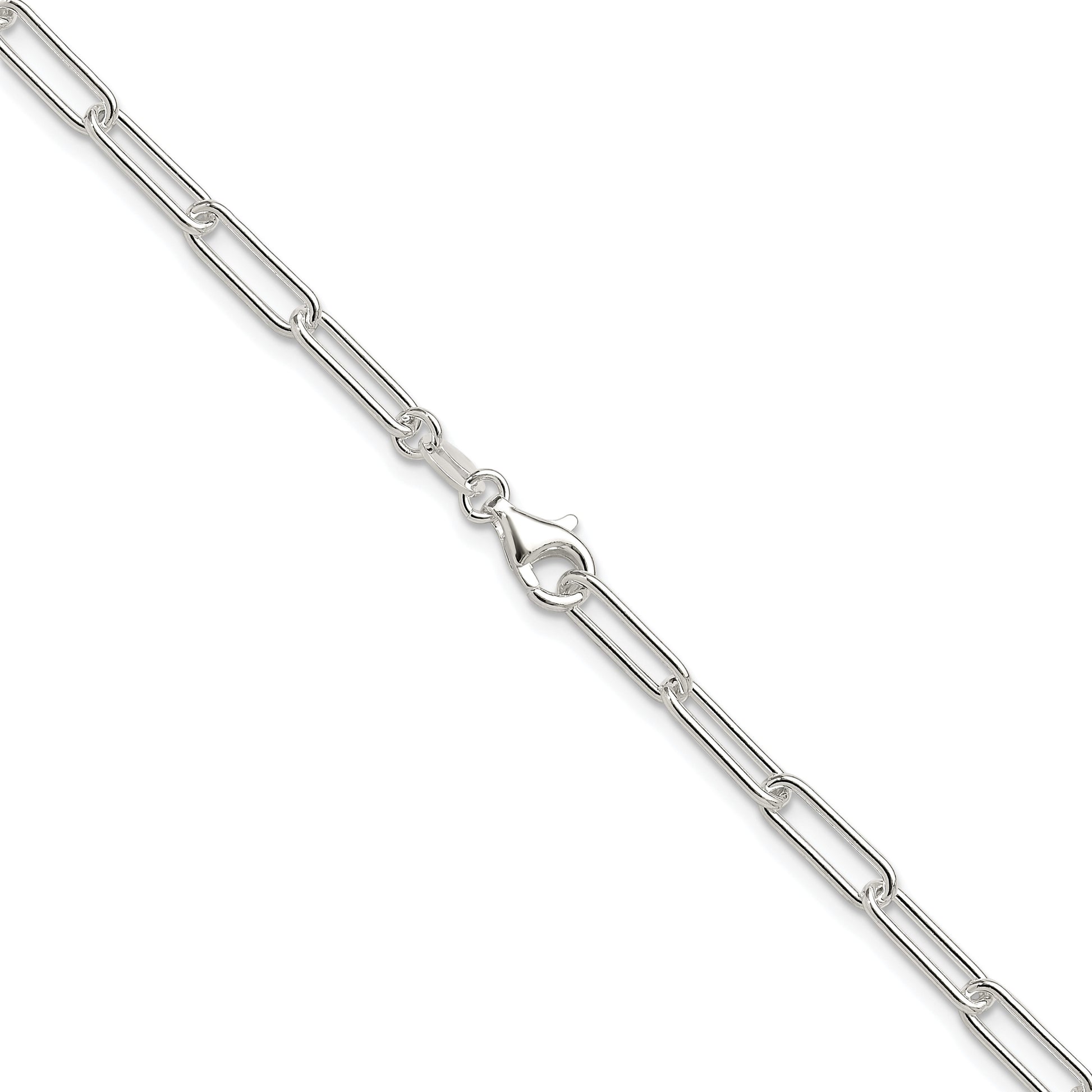 Sterling Silver Rhodium-plated Polished 3.5mm Paperclip Chain