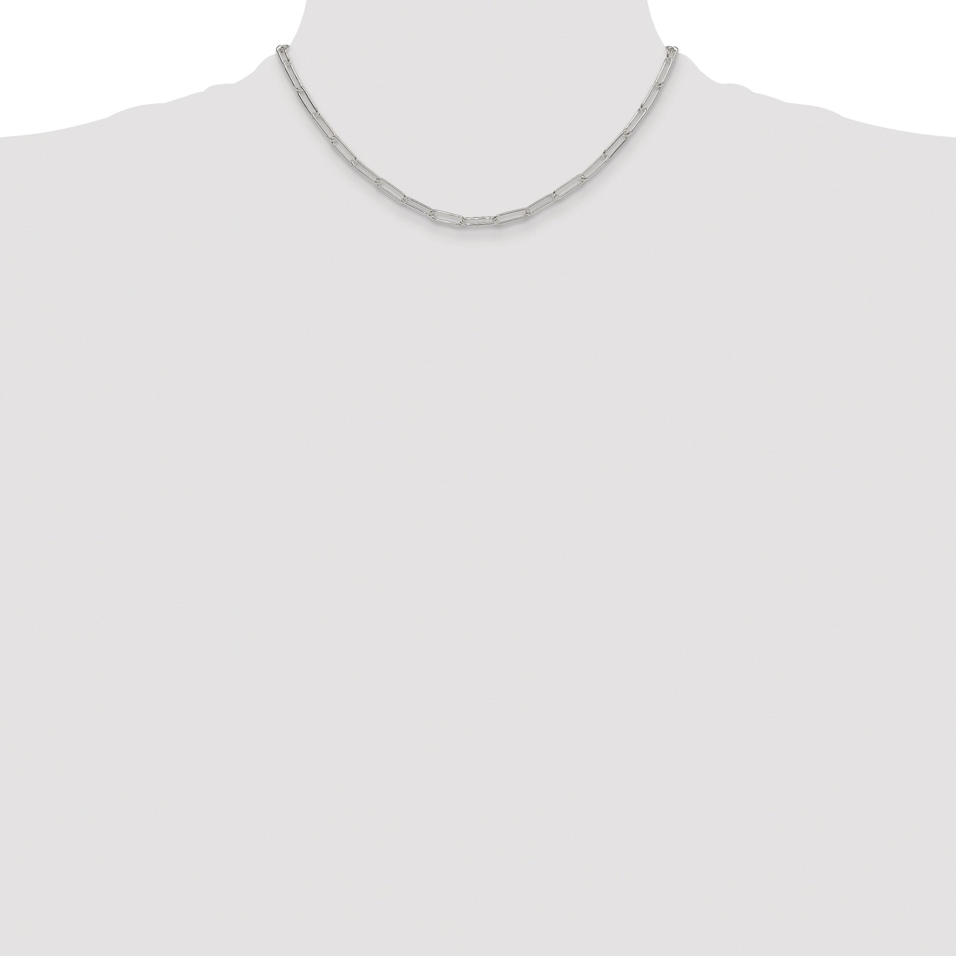 Sterling Silver Rhodium-plated Polished 3.5mm Paperclip Chain