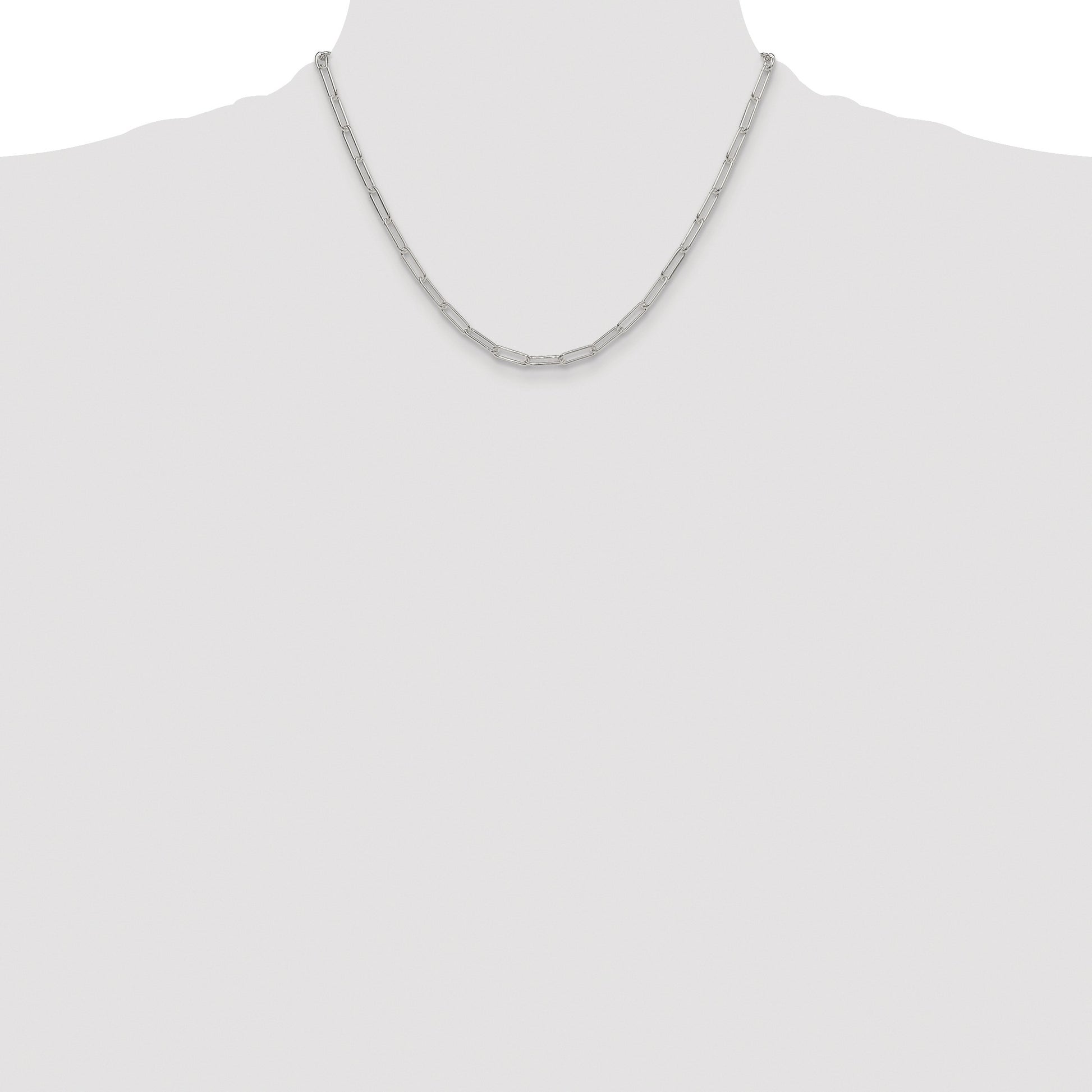 Sterling Silver Rhodium-plated Polished 3.5mm Paperclip Chain