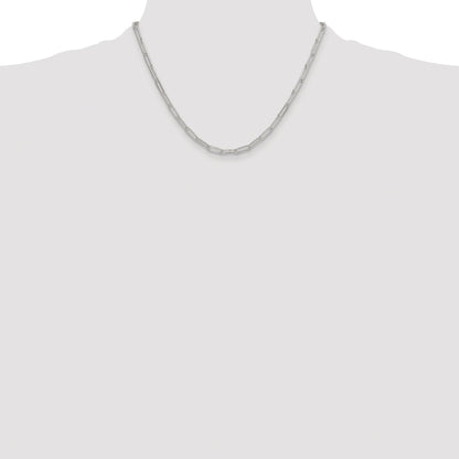 Sterling Silver Rhodium-plated Polished 3.5mm Paperclip Chain