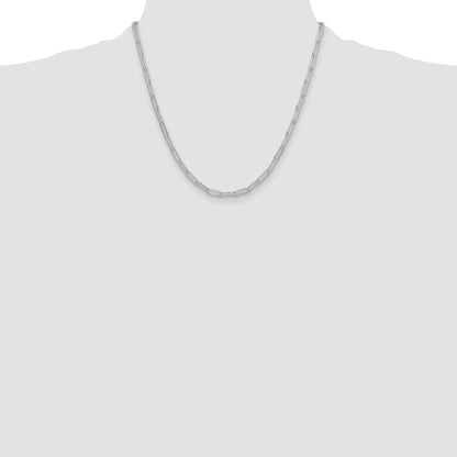 Sterling Silver Rhodium-plated Polished 3.5mm Paperclip Chain