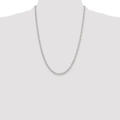 Sterling Silver Rhodium-plated Polished 3.5mm Paperclip Chain