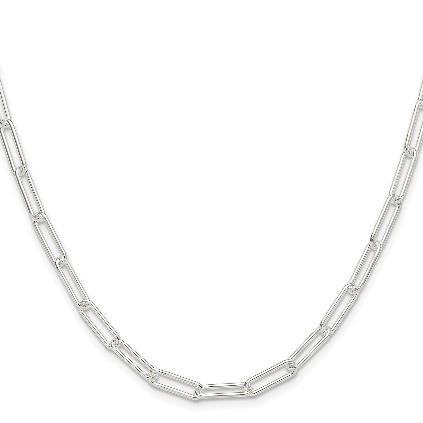 Sterling Silver Polished 4.5mm Paperclip Chain Necklace