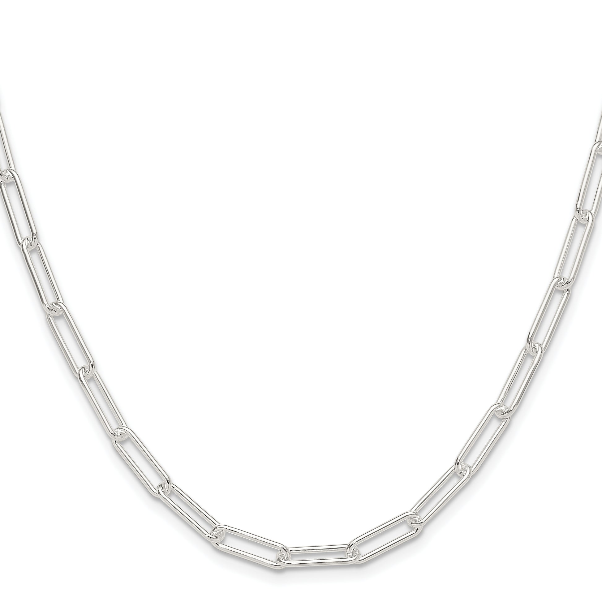 Sterling Silver Polished 4.5mm Paperclip Chain Necklace