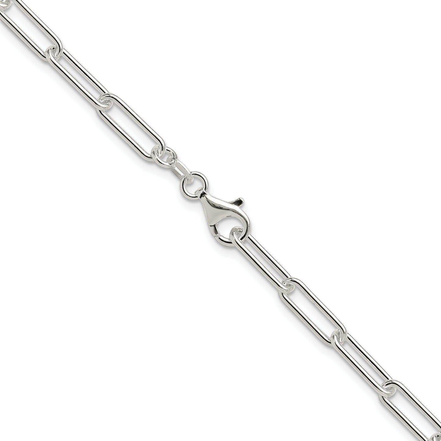 Sterling Silver Polished 4.5mm Paperclip Chain Necklace