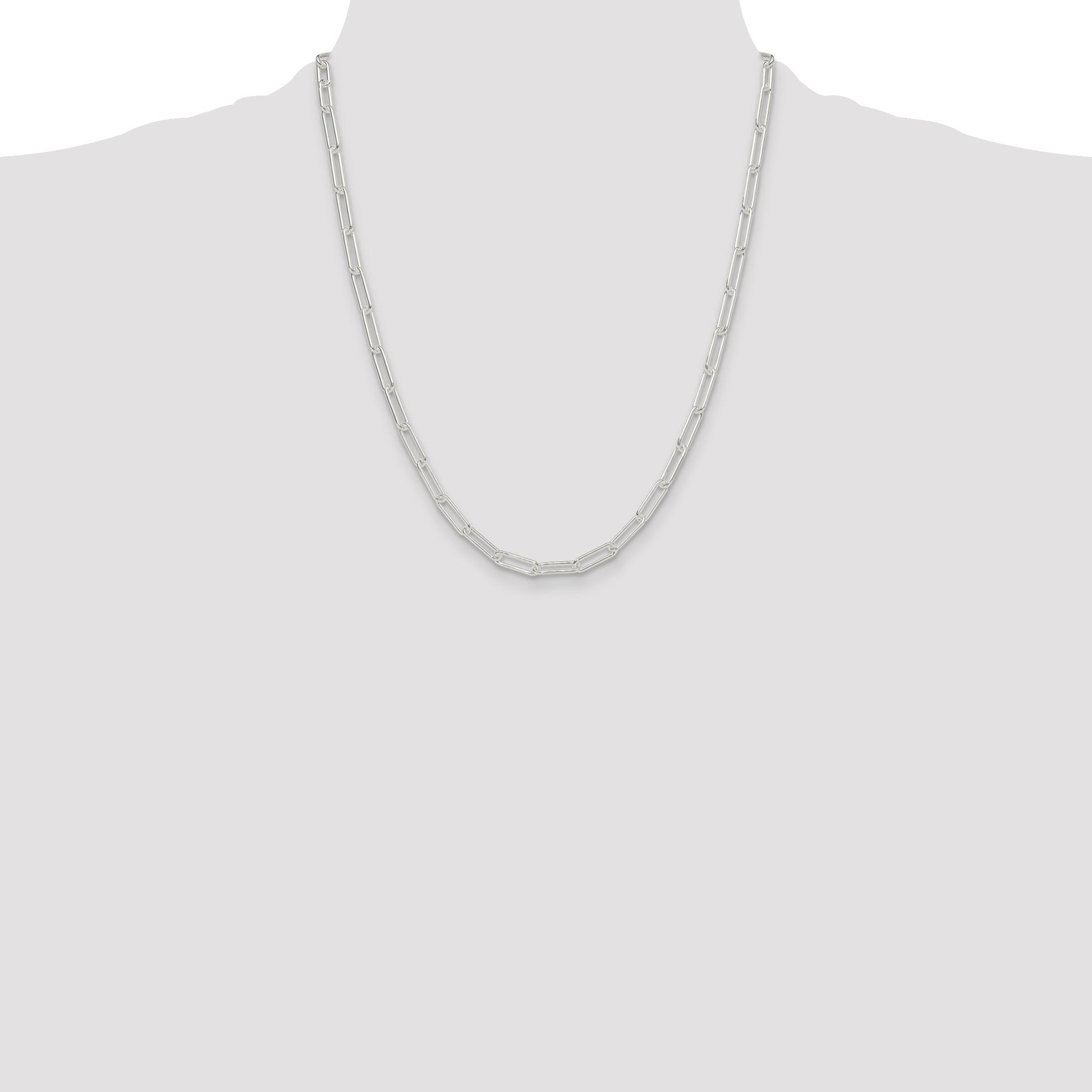 Sterling Silver Polished 4.5mm Paperclip Chain