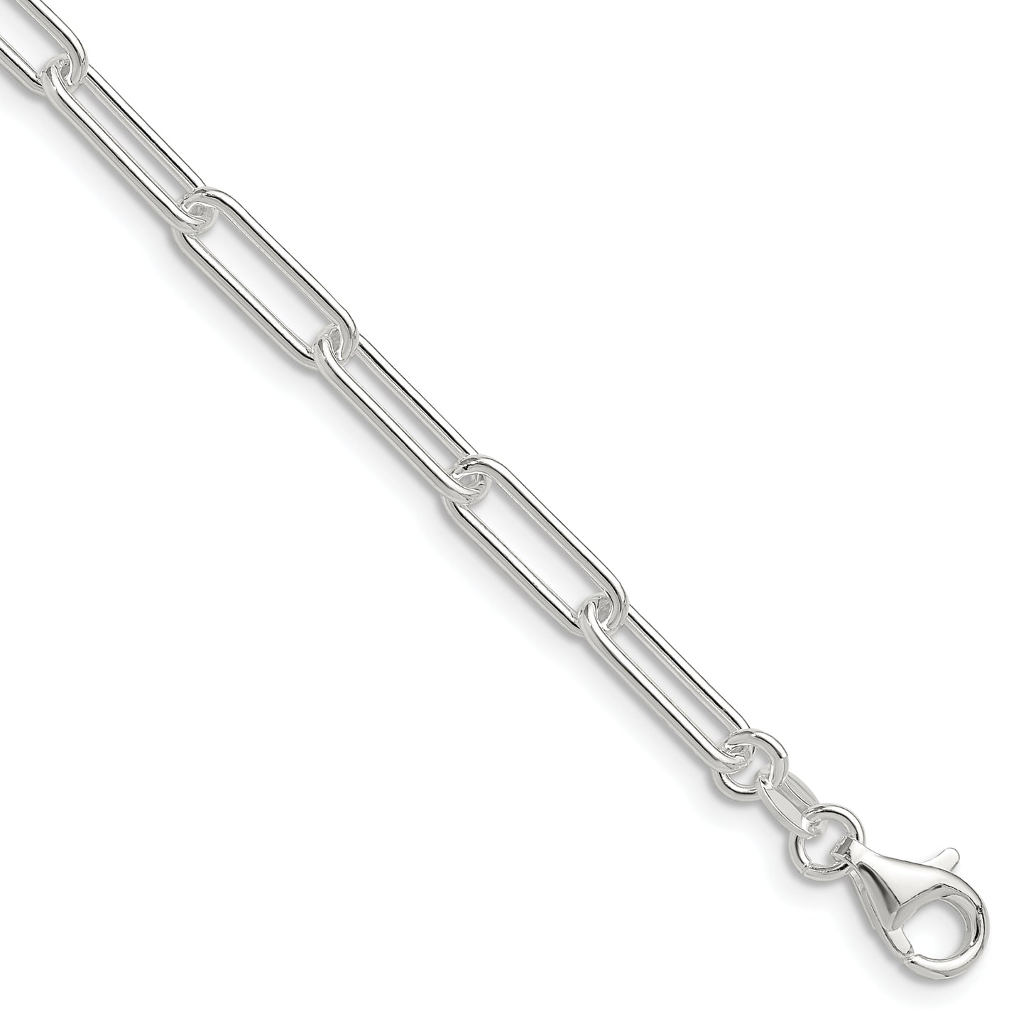 Sterling Silver Polished 4.5mm Paperclip Chain Necklace
