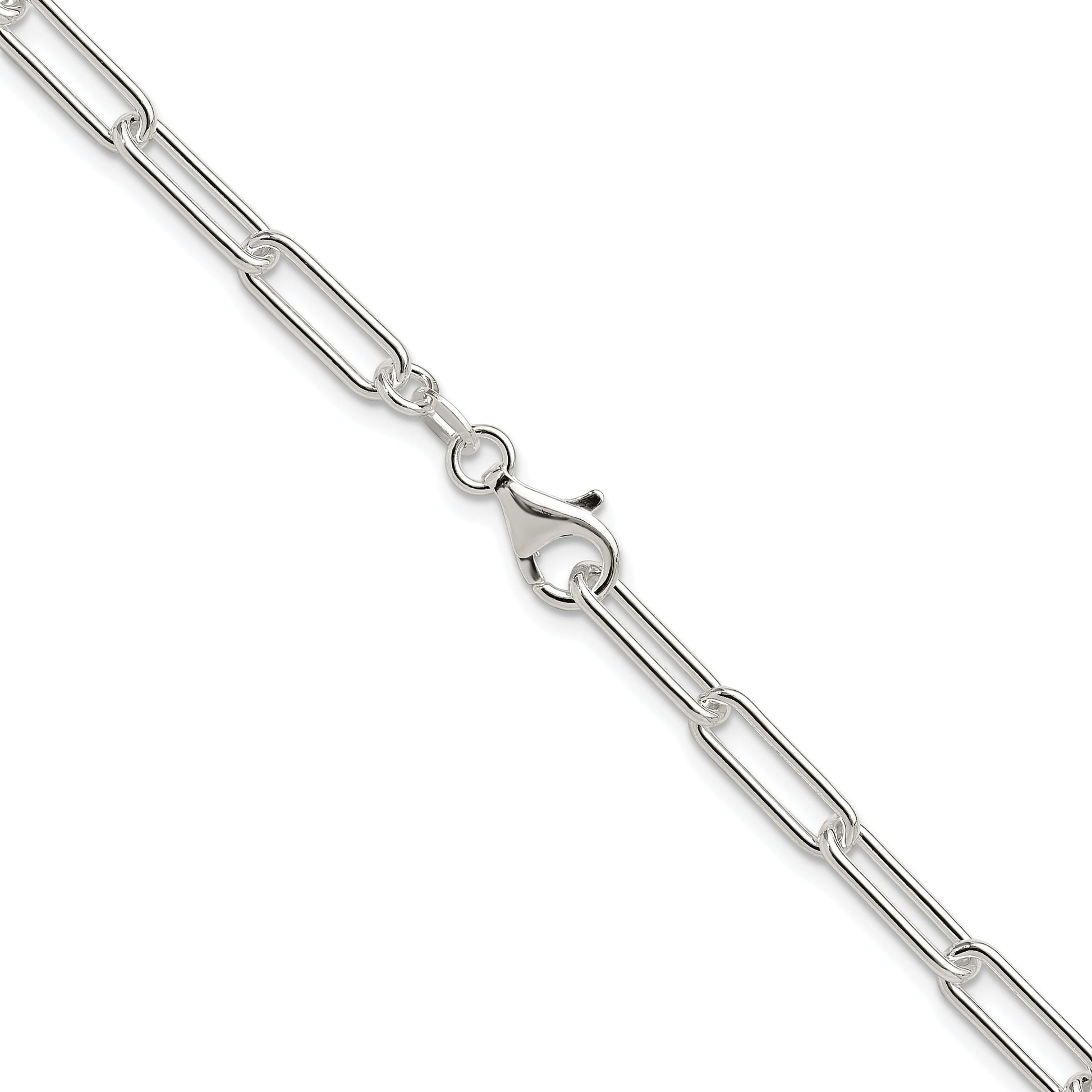 Sterling Silver Rhodium-plated Polished 4.5mm Paperclip Chain