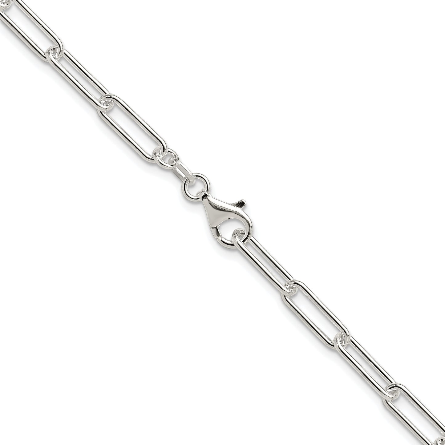 Sterling Silver Rhodium-plated Polished 4.5mm Paperclip Chain