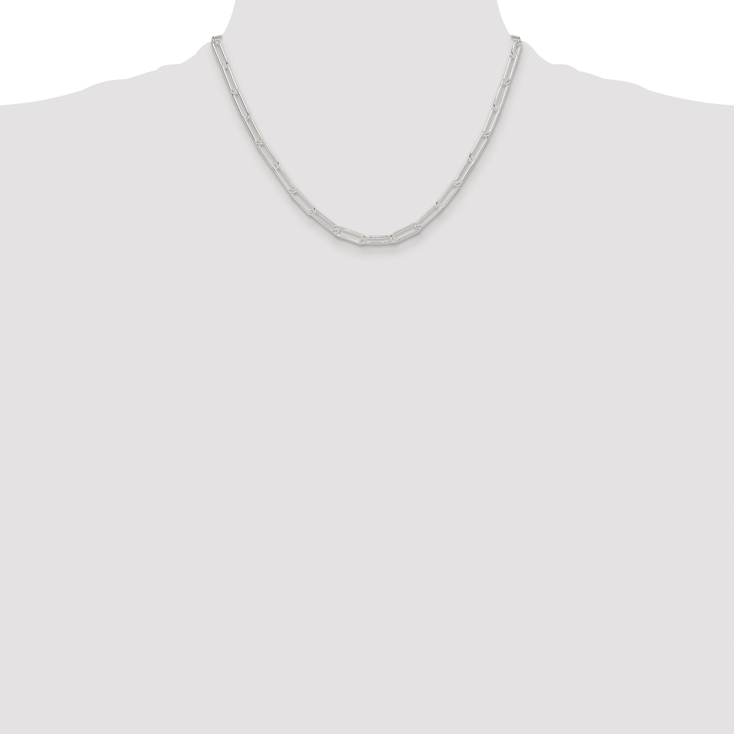 Sterling Silver Rhodium-plated Polished 4.5mm Paperclip Chain
