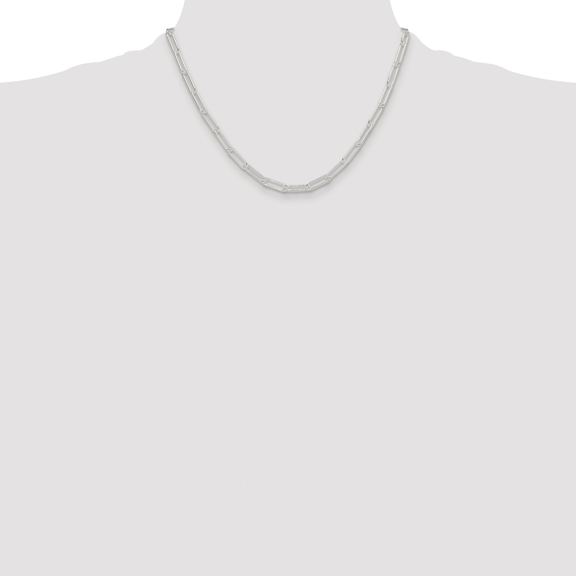 Sterling Silver Rhodium-plated Polished 4.5mm Paperclip Chain